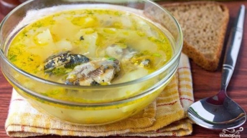 Суп из консервы (сардины)